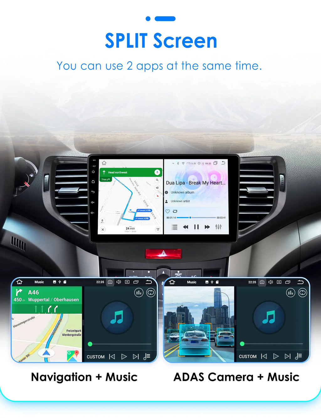Android 12 for Honda Accord 8 Acura TSX 2008-2012 Auto radio Multimedia Video player GPS navigation Stereo 2din RDS DSP Carplay