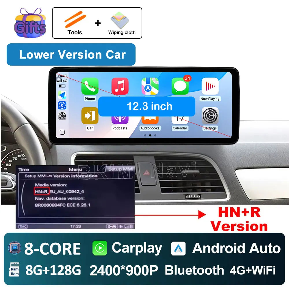 Android OS Car Radio for Audi Q3 2013 2014 2015 2016- 2018 Video Multimedia Player 4G GPS Navi Carplay Auto Accessories DSP BT