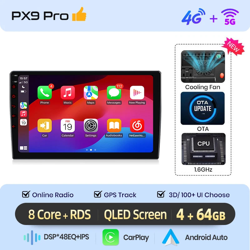 AWESAFE PX9 Car Radio Autoradio for PEUGEOT 207 207CC 2006-2015 Wireless Carplay Screen Android Auto Stereo GPS Navi FM RDS BT