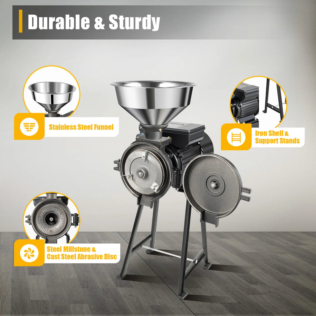 Electric Grain Mill,Dry Grain Wheat Grinder Coffee Bean Milling  and Grinding Machine ,with Stainless Steel Funnel,110/220V