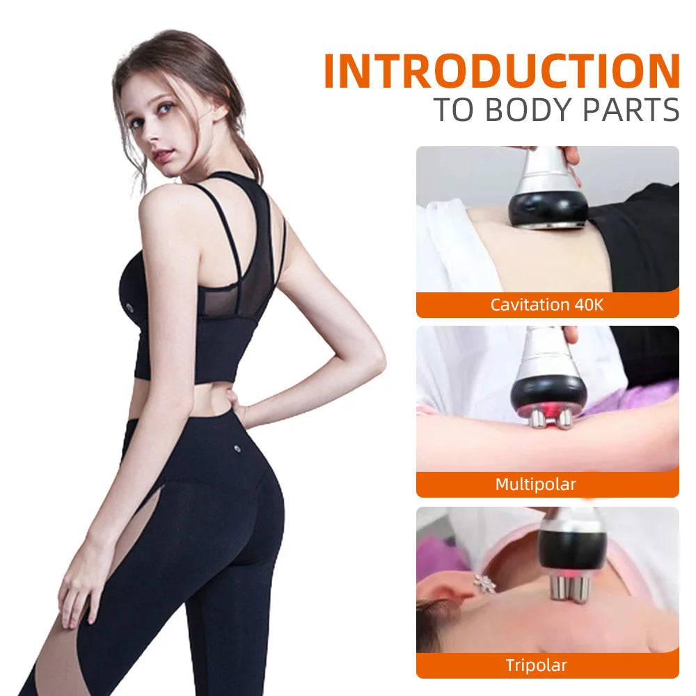 3-in-1 Beauty Body Slimming Massager Cavitation Machine Multi-Functional Device Face Body Tightening Lifting Spa Skincare Tool