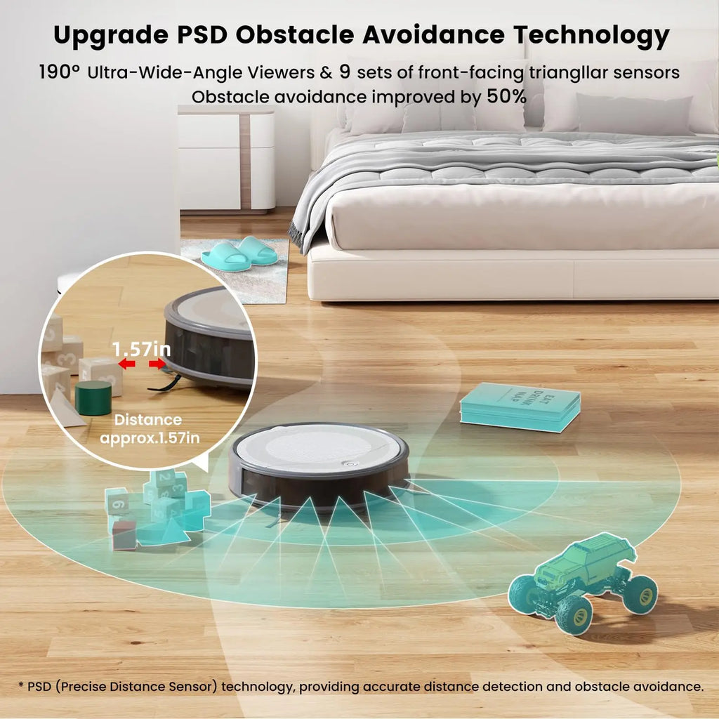 Lefant M310 Robot Vacuum Cleaner, 4500PA Powerful Suction, 180 Minutes, App/Alexa Control, Ideal for Pet Hair and Hard Floors