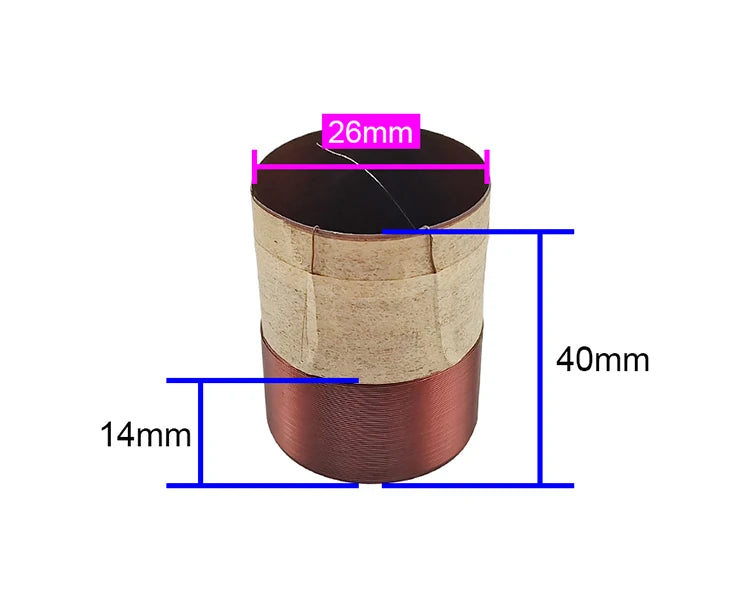 GHXAMP 26mm Speaker Accessories Repair gram Aluminum Frame Bass Voice Coil 8OHM 2PCS
