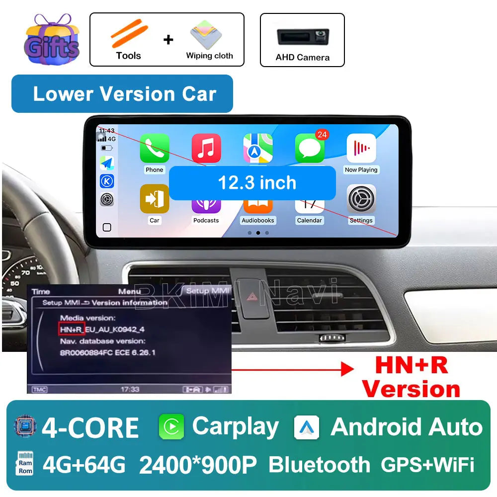 Android OS Car Radio for Audi Q3 2013 2014 2015 2016- 2018 Video Multimedia Player 4G GPS Navi Carplay Auto Accessories DSP BT