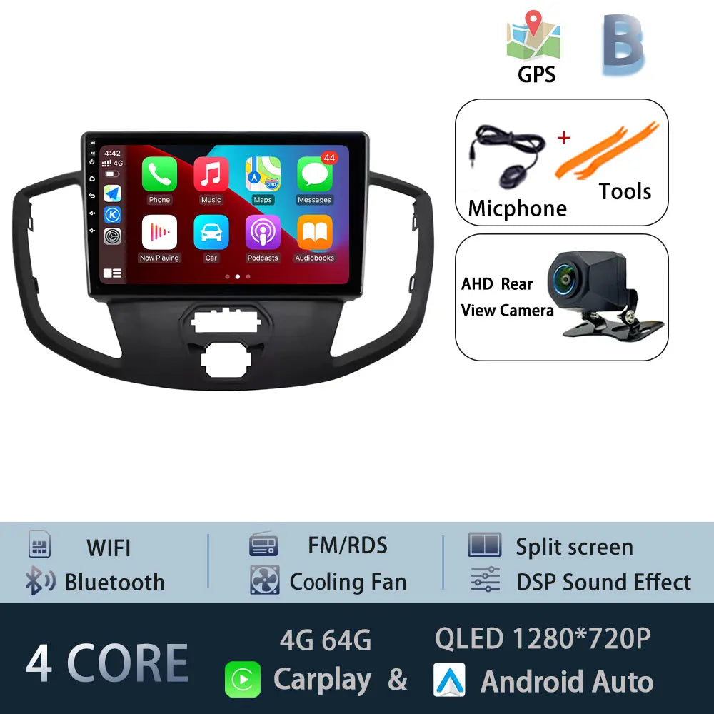 Android 15 for Ford Transit 2015 - 2018 Qualcomm Snapdragon Navigation 4G WIFI  Multimedia Player Auto Carplay auto BT