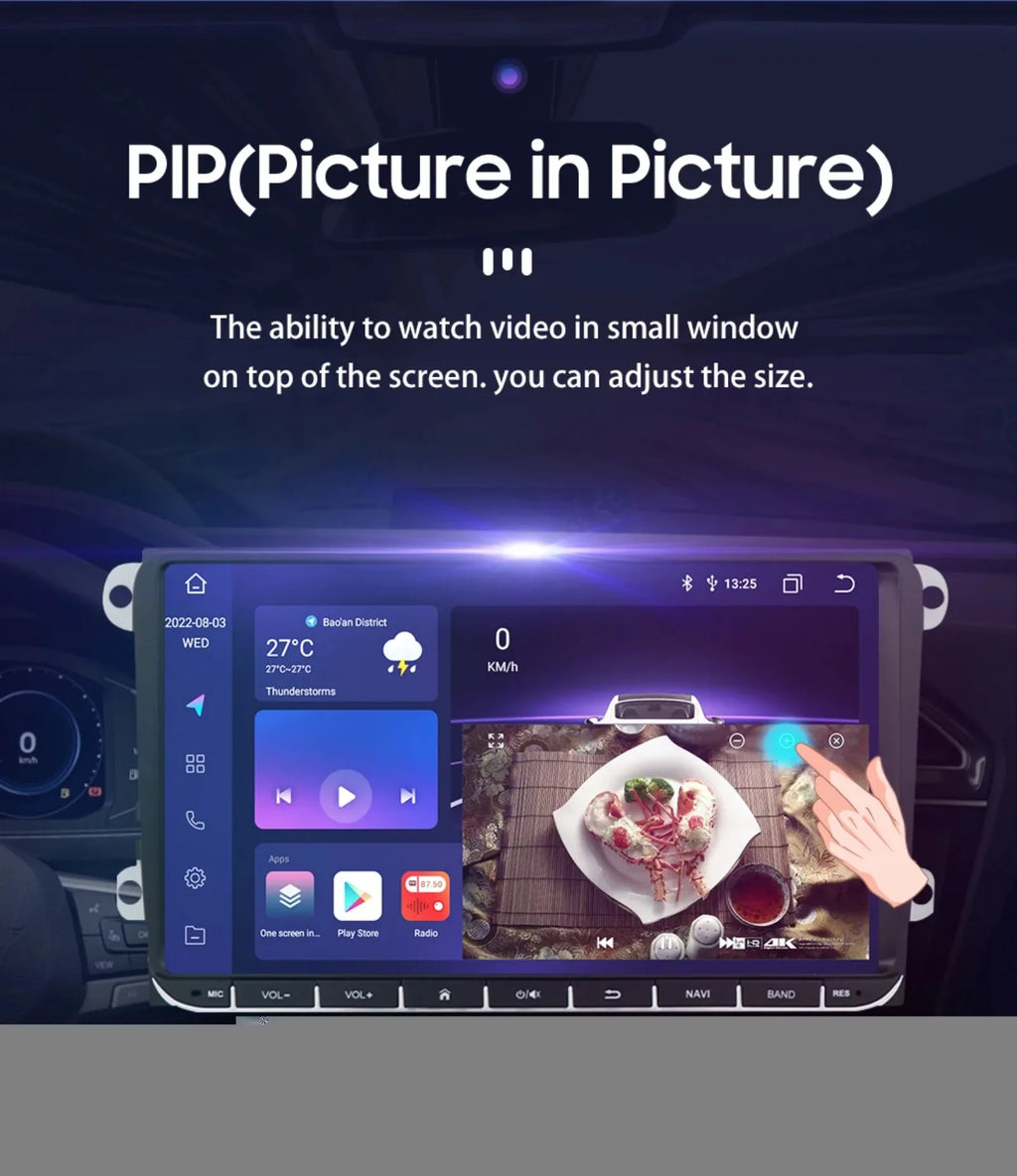 Hizpo 2din Carplay Android 14 UIS7862 Car Radio Multimedia Player for Volkswagen Golf Polo Tiguan Passat B7 B6 SEAT Leon DSP RDS
