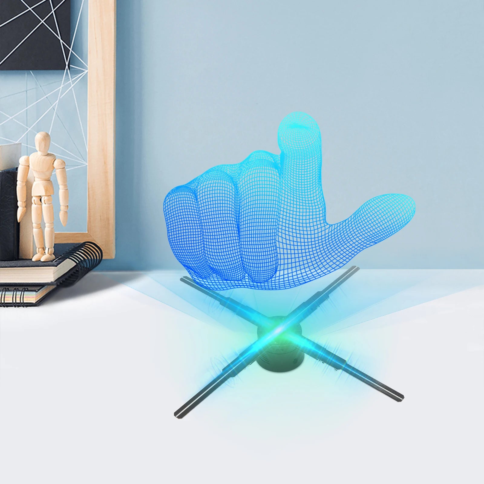 3D Hologram LED Fan 552*LED Beads Commercial/Advertising Display with WiFi Remote & APP Control Multi-Scene Application