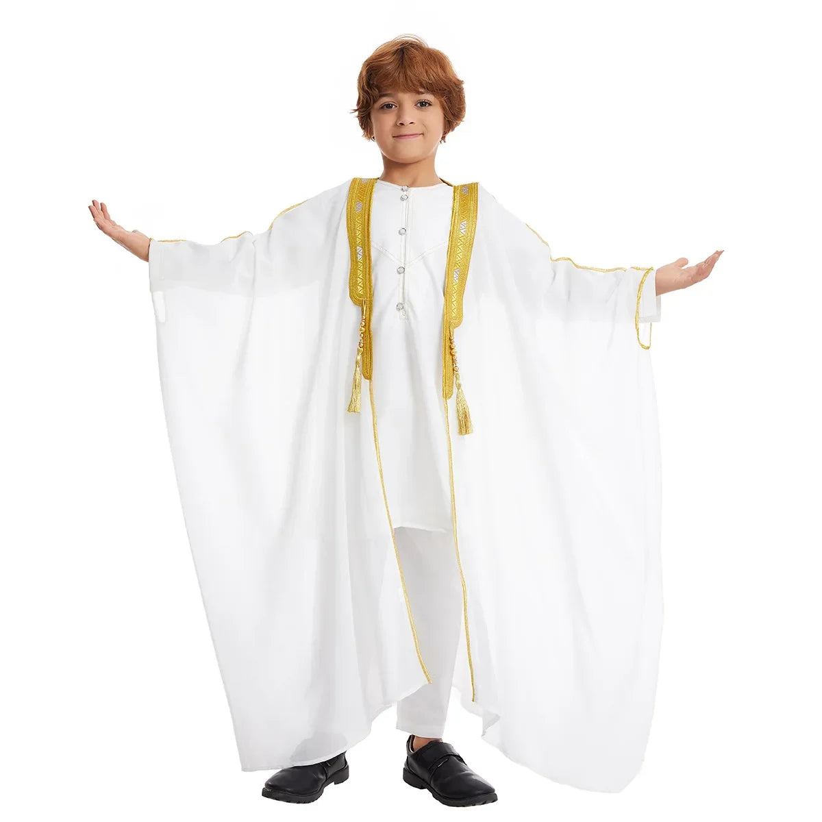 Muslim Saudi Arabian Boy Abaya Children Praying Islamic Clothing Kimono Middle Eastern Teen Dress Dubai New Fashion Classic