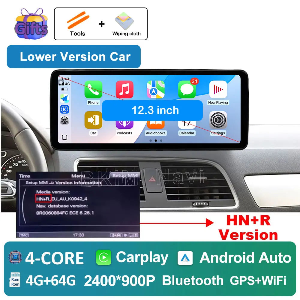 Android OS Car Radio for Audi Q3 2013 2014 2015 2016- 2018 Video Multimedia Player 4G GPS Navi Carplay Auto Accessories DSP BT