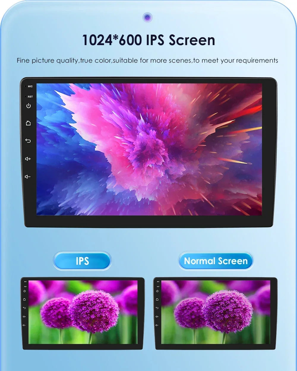 Android 14 Quad Core 2G 32G Single 1 Din Car Autoradio Player Universal Retractable Screen Car Radio WiFi MP5 Car GPS Navigation