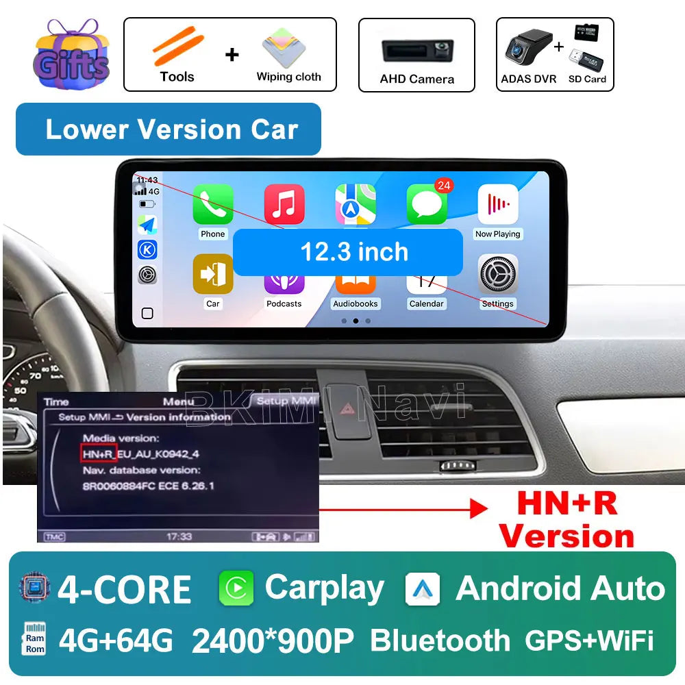 Android OS Car Radio for Audi Q3 2013 2014 2015 2016- 2018 Video Multimedia Player 4G GPS Navi Carplay Auto Accessories DSP BT