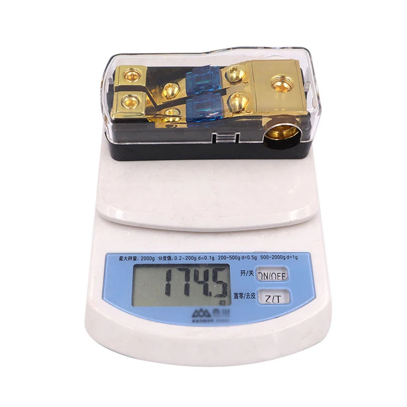 Car Audio Distribution Fuse Block, Mini ANL Fuse Box Holder Distribution Block (0-4GA)IN-(4-8GA)OUT 2/3/4 Way Fuses Holder 60A