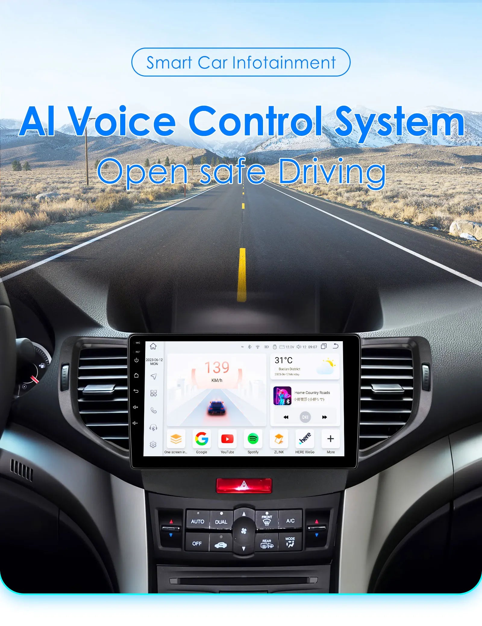 Android 12 for Honda Accord 8 Acura TSX 2008-2012 Auto radio Multimedia Video player GPS navigation Stereo 2din RDS DSP Carplay