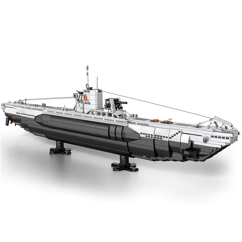 3624PCS U Shaped Submarine Building Blocks Undersea Boat Model Bricks With Base Bracket Desktop Ornaments Kids DIY Toys Gifts