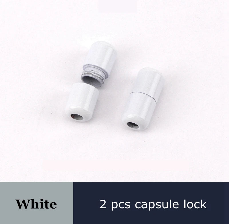 Round Shoelaces Capsule Buckle Aluminum Shoe Laces Without Ties Metal Lock Children And Adults Sneakers Shoelace Accessories