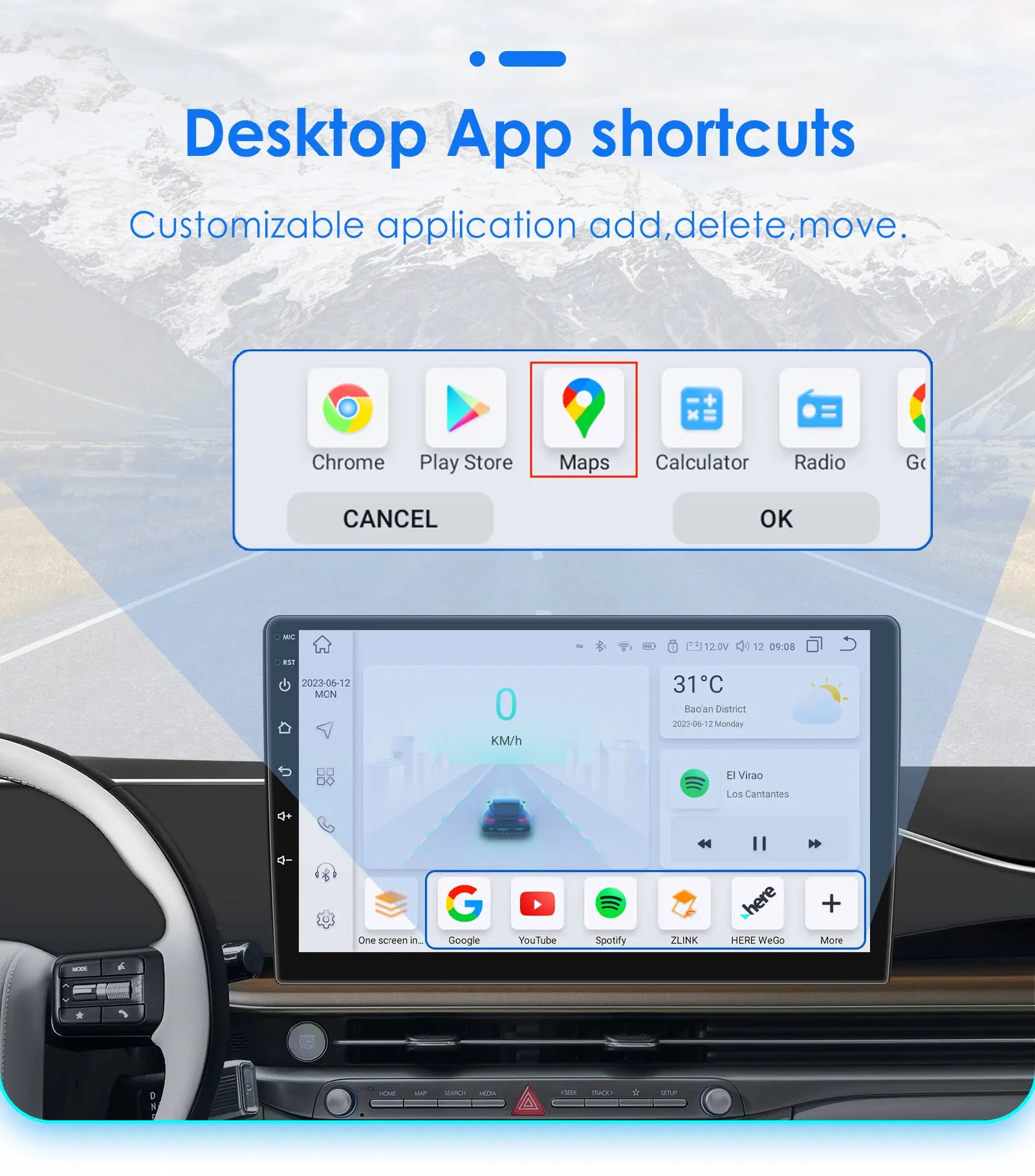 Hizpo Car Multimedia Player 2din Android 13 Radio For VW Volkswagen Golf Polo Skoda Rapid Octavia Passat b6 7 Tiguan Carplay GPS