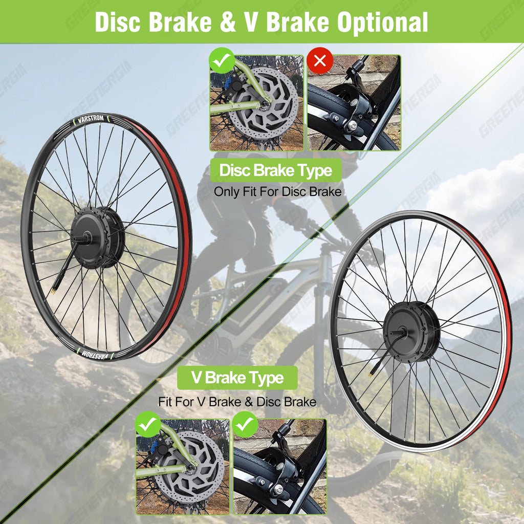 Bafang 48V 500W Front Rear Hub Motor Brushless Gear Bicycle Electric Bike Conversion Kit 20-29 Inch 700C Wheel Drive Engine
