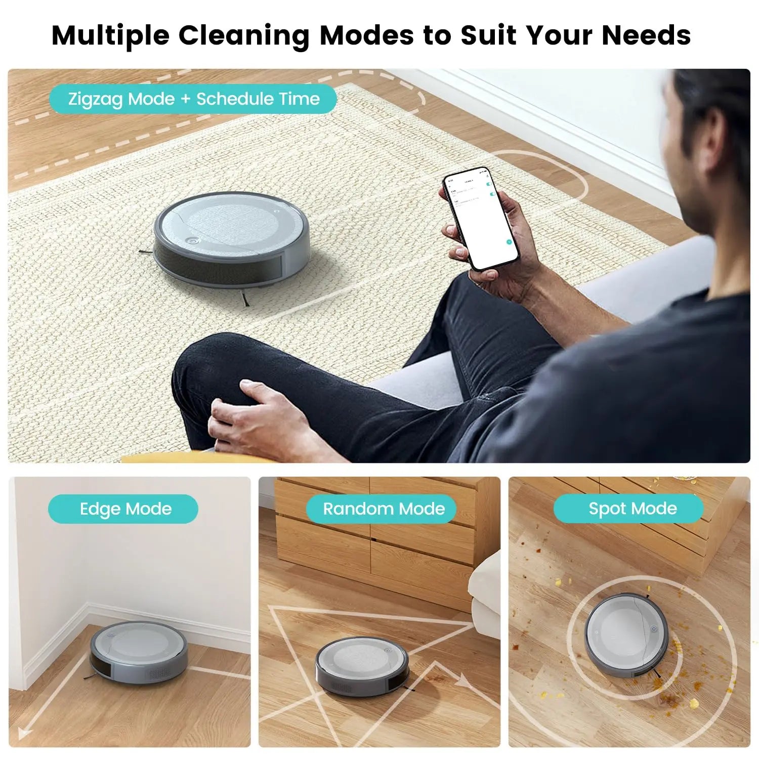 Lefant M310 Robot Vacuum Cleaner 4500PA Powerful Suction 180 Minutes,App/Alexa Control Ideal for Pet Hair and Hard Floors