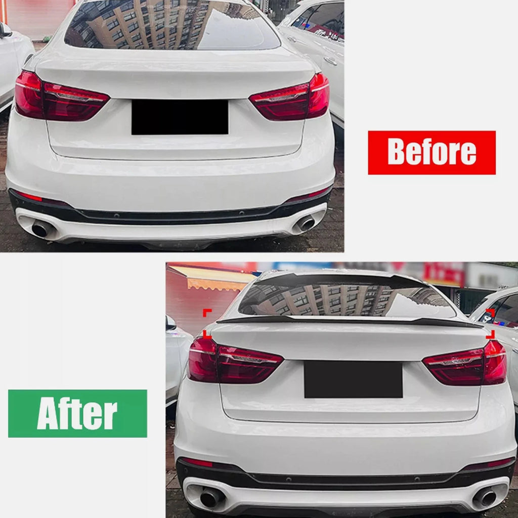 For BMW X6 F16 2015-2019 Gloss Black M4 Style Rear Roof Trunk Spoiler Wing Lip