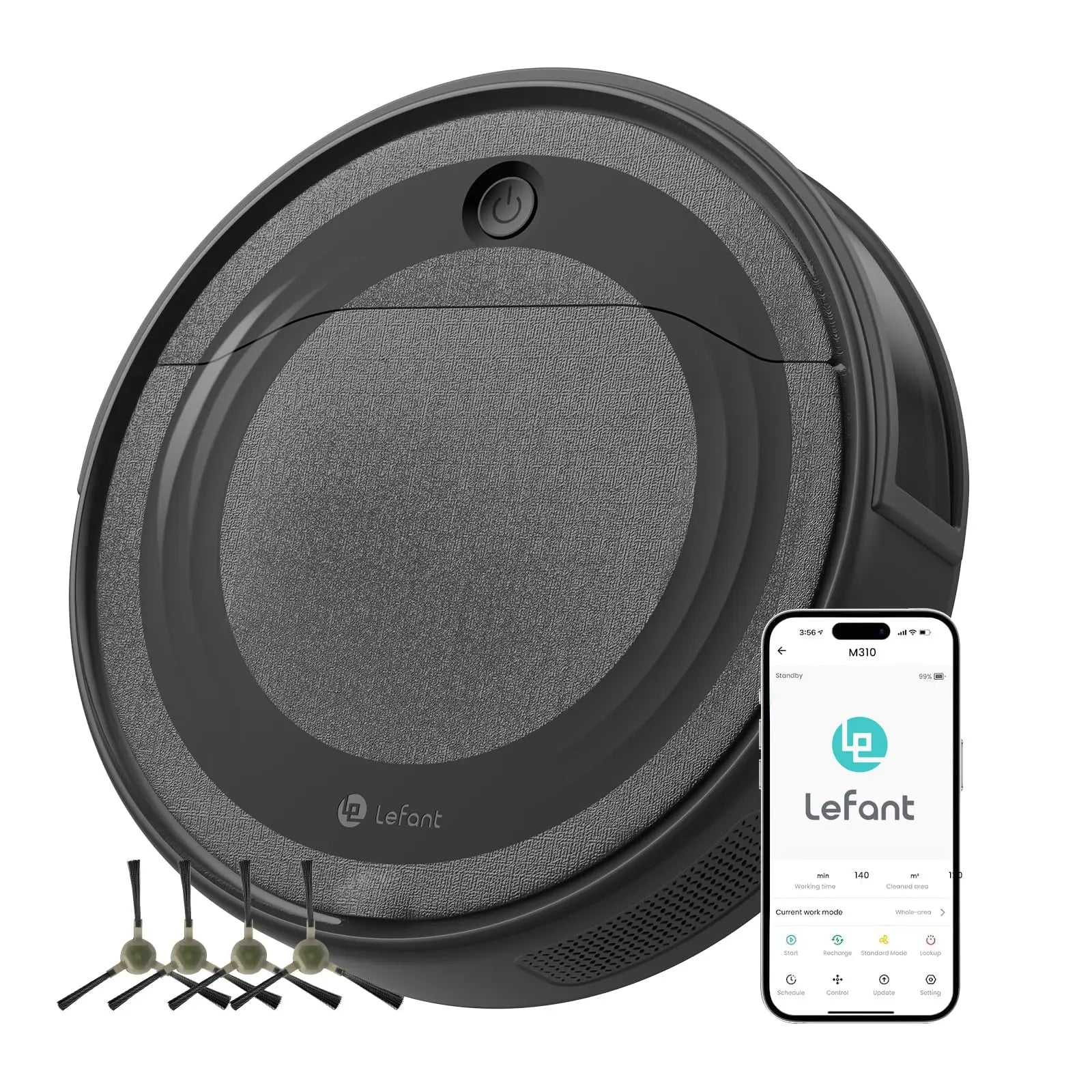 Lefant M310 Robot Vacuum Cleaner 4500PA Powerful Suction 180 Minutes,App/Alexa Control Ideal for Pet Hair and Hard Floors