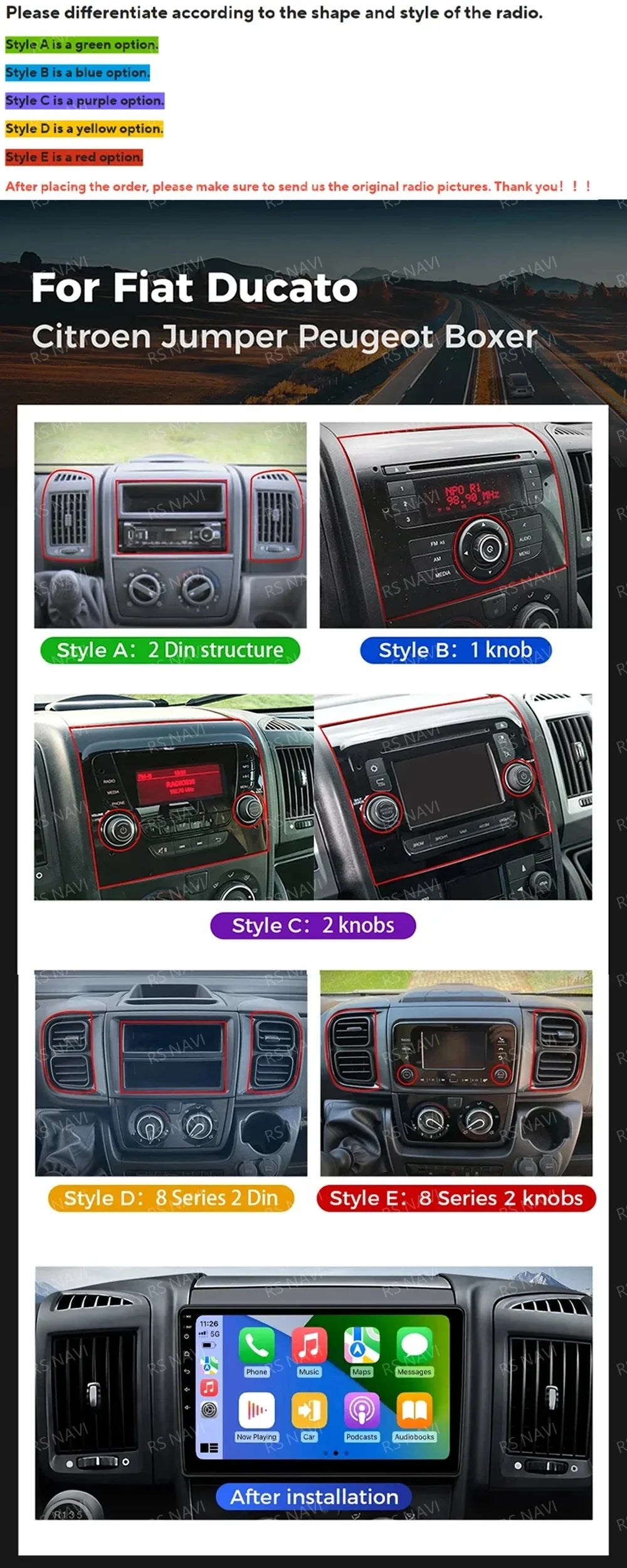 Android 15 Car Radio For Fiat Ducato 3 2006-2022 For Peugeot Boxer 2 2006-2022 For Citroen Jumper 2 2006-2022 Multimedia Stereo