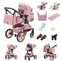 Luxurious Baby Stroller 3 in 1 Portable Travel Baby Carriage Folding Prams High Landscape Aluminum Frame Car for Newborn Baby