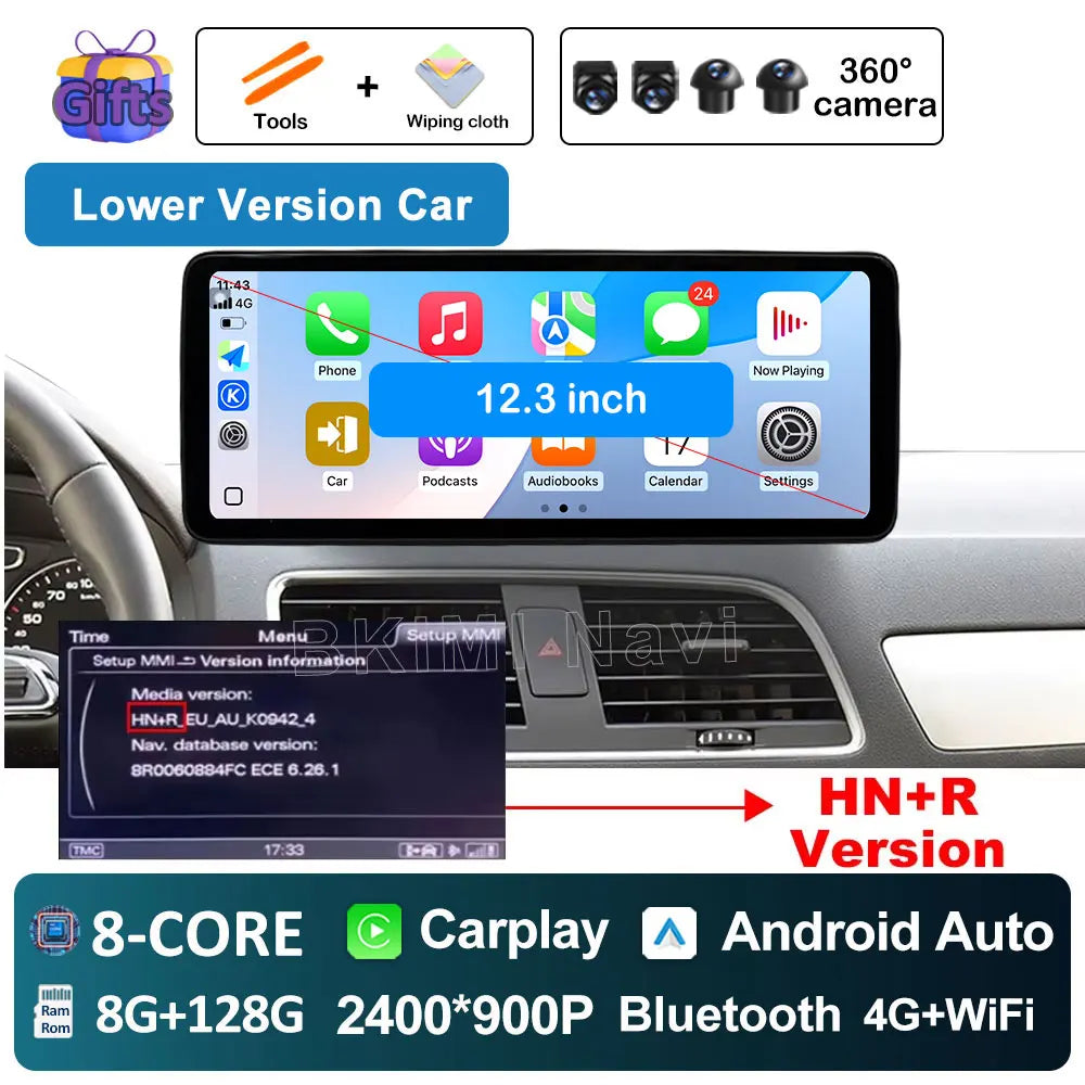 Android OS Car Radio for Audi Q3 2013 2014 2015 2016- 2018 Video Multimedia Player 4G GPS Navi Carplay Auto Accessories DSP BT