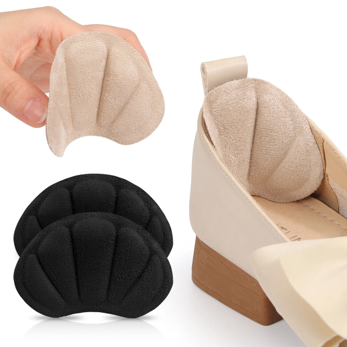 2 PCS Clear Gel High Heel Pain Relief Insoles - Forefoot Cushion Half Pads & Anti-Slip Heel Grips for Blister Prevention
