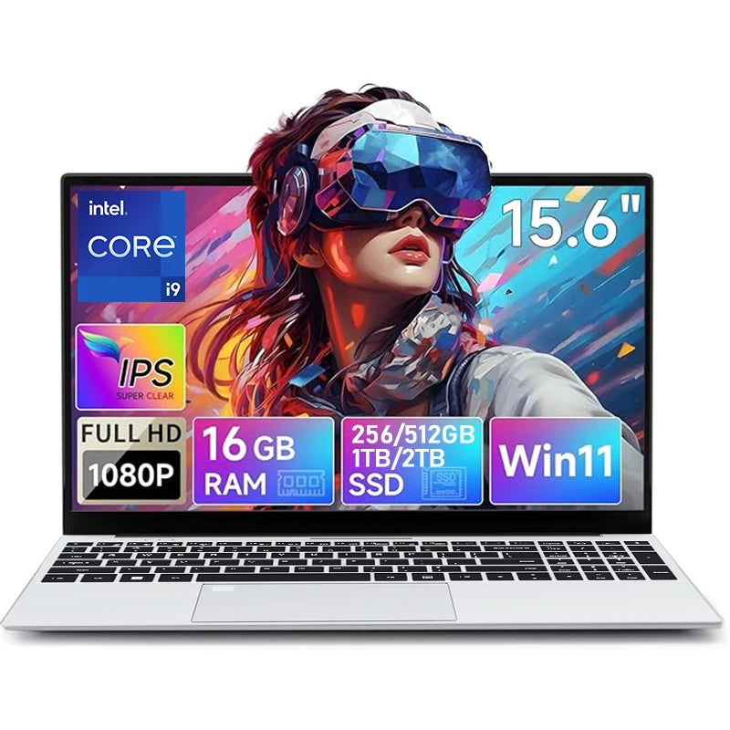 New 15.6 inch Laptop Intel Core i9 10980HK Notebook Windows 11 Pro Portable PC 16GB RAM 1TB SSD 1920*1080P Office Computer