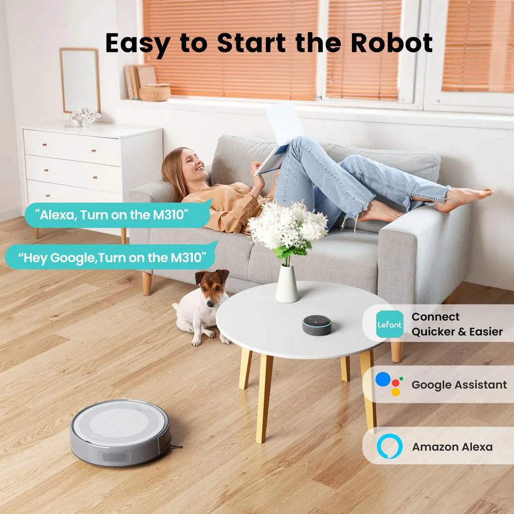 Lefant M310 Robot Vacuum Cleaner 4500PA Powerful Suction 180 Minutes,App/Alexa Control Ideal for Pet Hair and Hard Floors