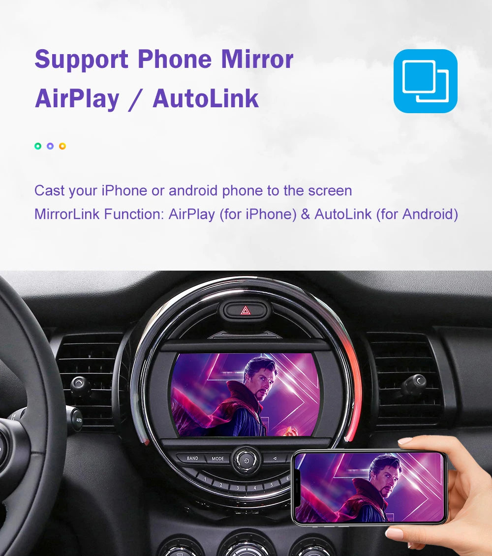 Wireless CarPlay for Mini R55 R56 R57 R58 R59 R60 R61 F54 F55 Clubman Countryman Hardtop John Cooper F56 F57 Android Auto