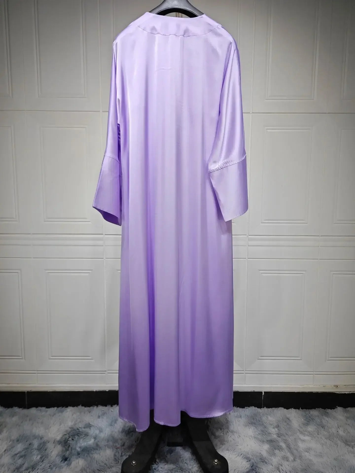 Muslim Women Pink Satin Kimono Abaya Damen Dubai Elegant Luxury Kaftan Modest Dress Islam Caftan Marocain Robe Femme Musulmane