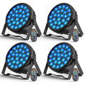 U'King 4PCS LED Flat Par Lighting 27x8W 4IN1 RGBW LED Par Light DMX512 Stage Light Effect for DJ Disco Bar Concert Christmas