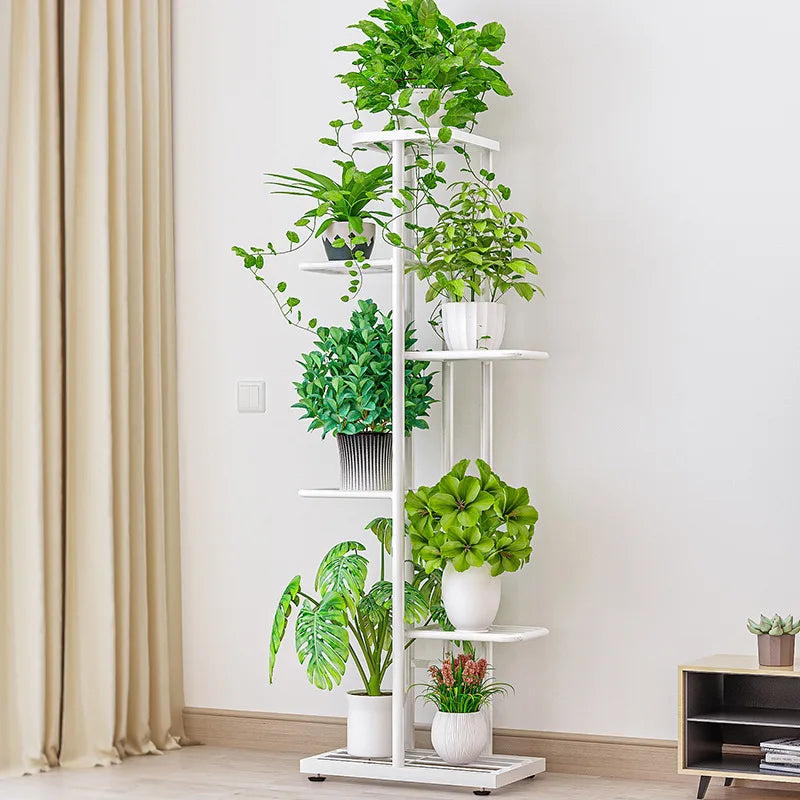 6 Tier Plant Shelves Iron Potted Flower Plant Stand Rack Multiple Flower Pot Holder Shelf Indoor Outdoor Planter Display