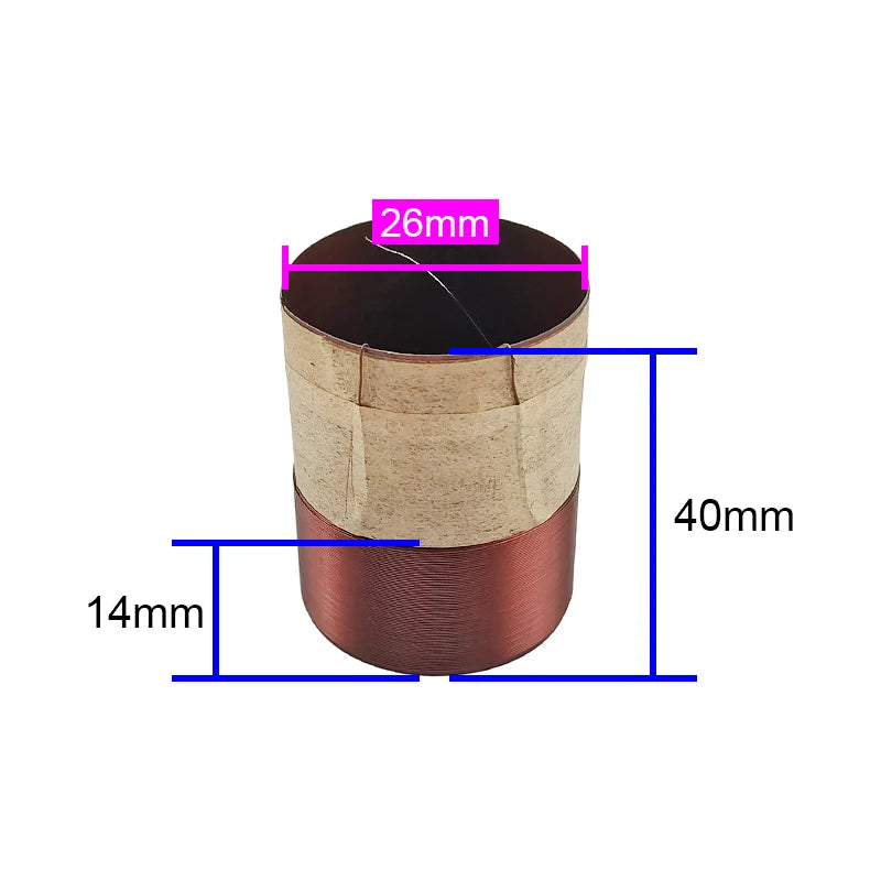 GHXAMP 26mm Speaker Accessories Repair gram Aluminum Frame Bass Voice Coil 8OHM 2PCS