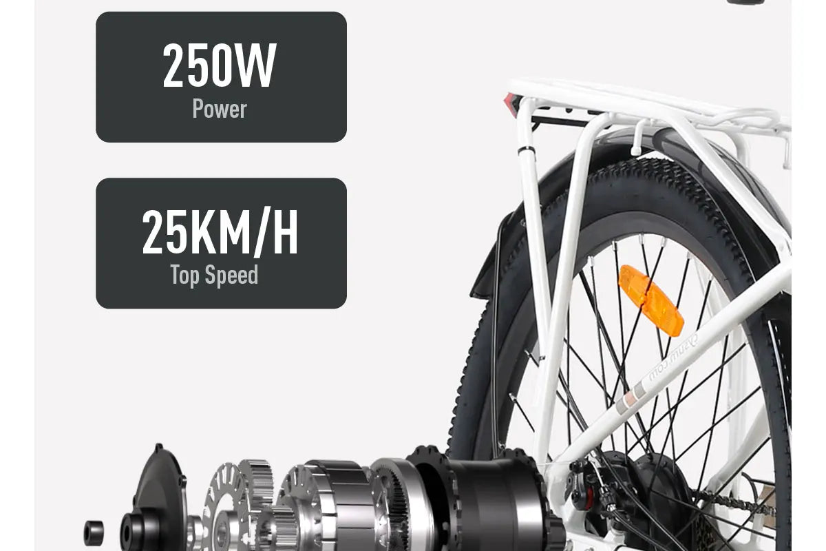 Cysum X-City Adult E-Bike 250W E-Bike for Men 48V 10.4ah Battery 26-Inch Tyre City E-Bike