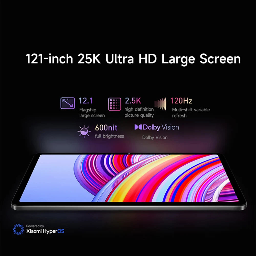 Xiaomi Redmi Pad Pro Tablet 120Hz 12.1" 2.5K Display Snapdragon® 7S Gen 2 Quad Speakers 10000mAh Battery 33W Fast Charging