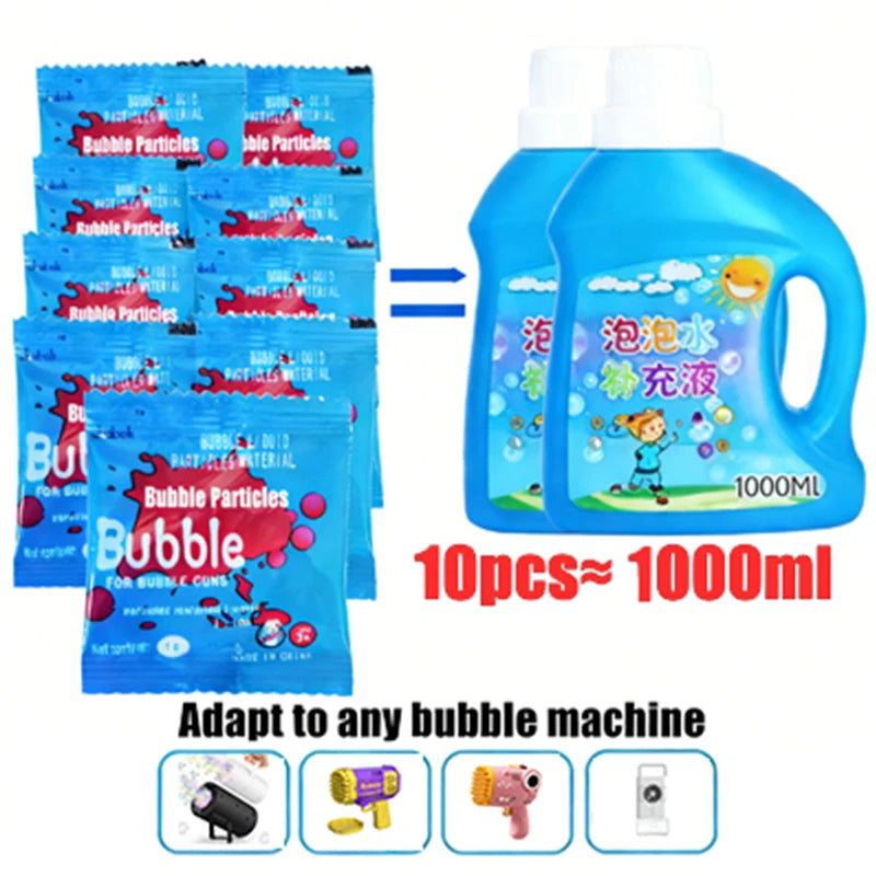 Bubble liquid supplement granule packaging – Each pack contains 10 packets of granules, suitable for high-capacity bubble machin