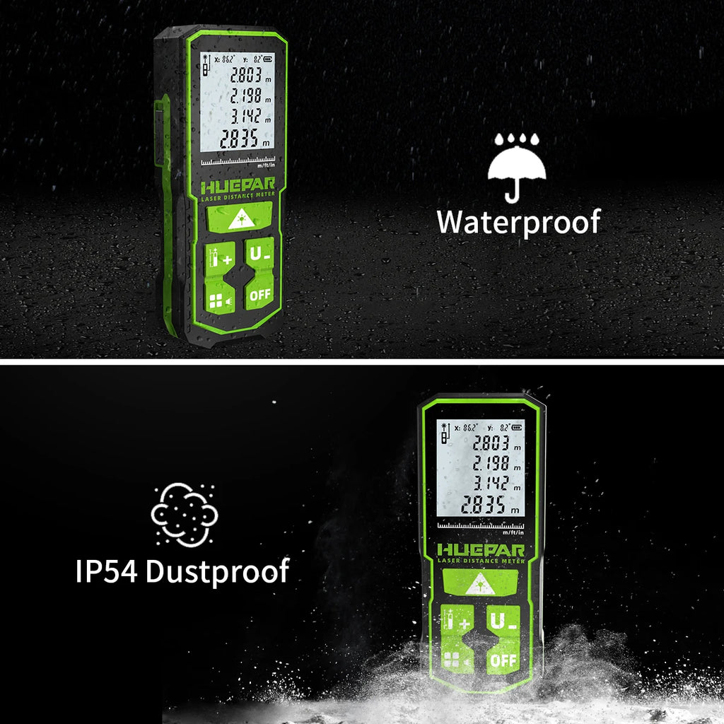 Huepar S60-G Digital Green Laser Distance Meter 60M Laser Tape Measure Rangefinder With LCD Angle Sensor Measuring Tools