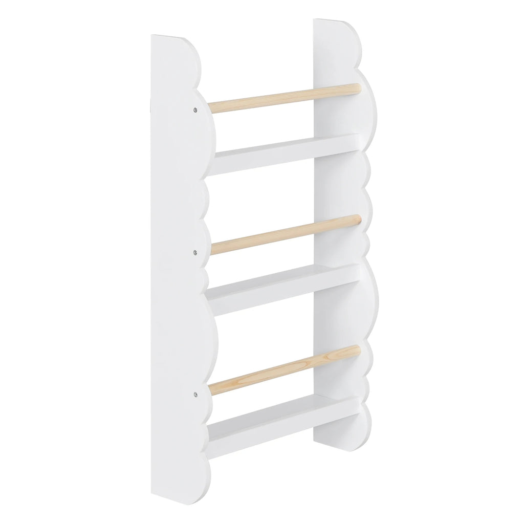 WOLTU Children's Bookshelf Kid's Bookcase Wall Shelf Book Organizer with 4 Shelves for Book Magazine Storage Kids Room Home