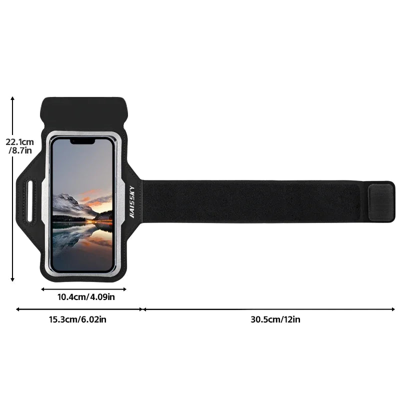 HAISSKY Ultra-thin Running Bags Sports Armband For iPhone 17 16 15 14 13 Pro Max17 Air 15 Plus Samsung S25 Ultra Xiaomi Arm Pouch