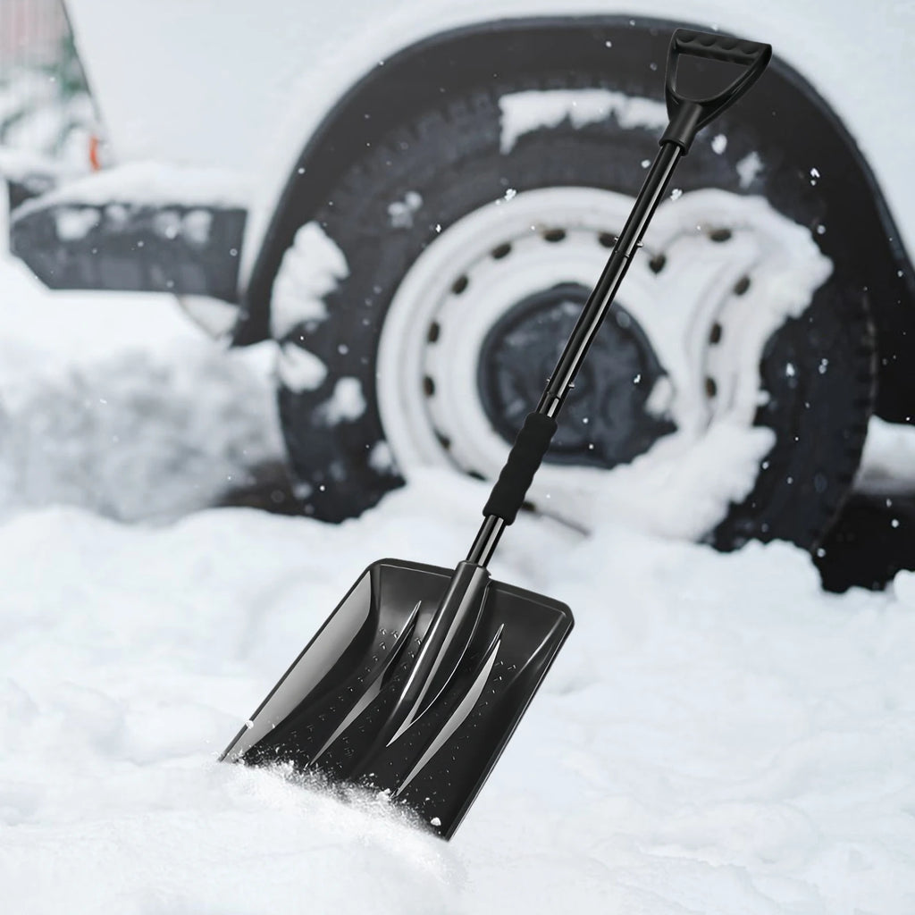 Portable Survival Shovel Large Capacity Telescopic Ice Shovel Detachable Rotating Snow Removal Shovel for Home Garden Camping