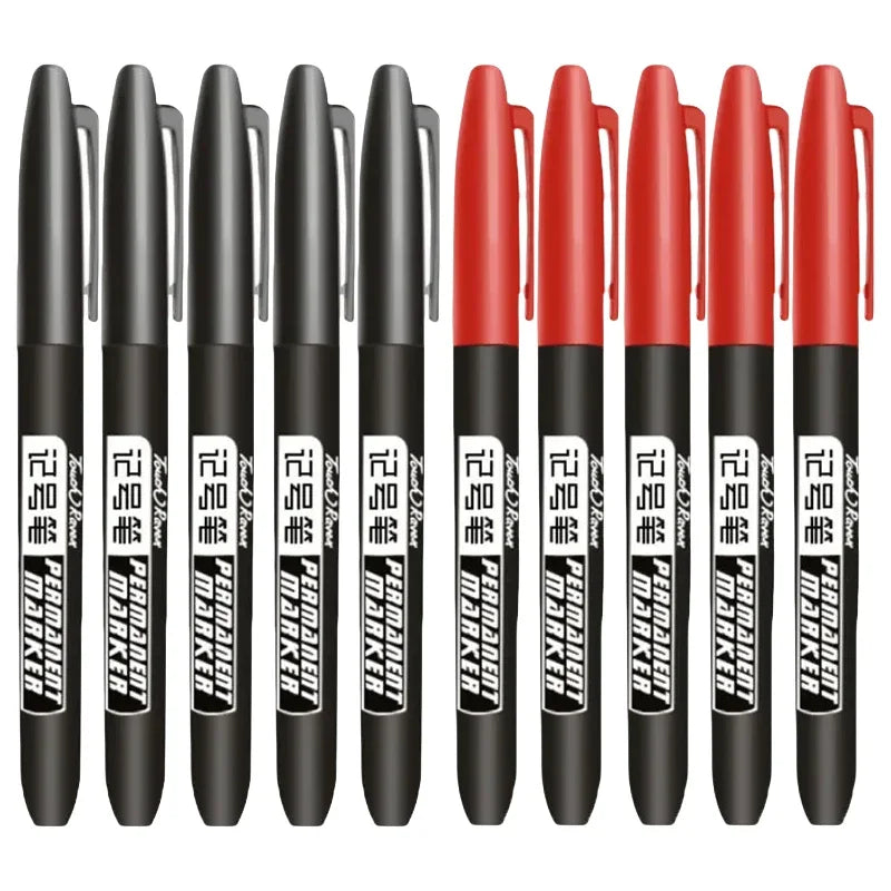 6-20PCs/Set Permanent Marker Pen Fine Point Waterproof Markers Thin Nib Crude Nib Black Blue Red Ink 1.5mm Fine Color Marker Pens