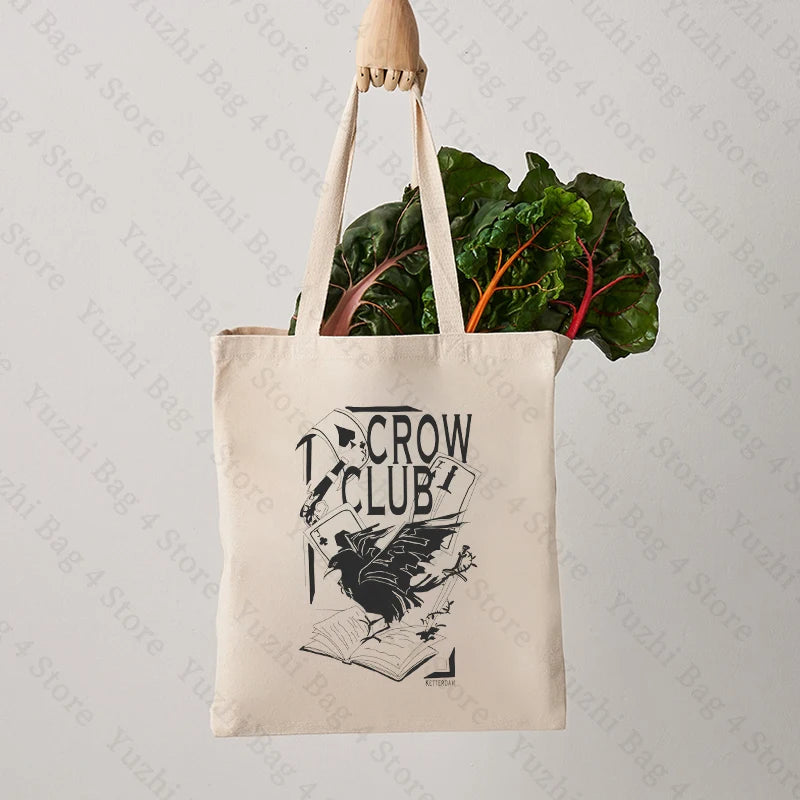 Crow Club Pattern Canvas Hand Luggage Six of Crows Luggage Ketterdam Hand Luggage Grishaverse Aesthetic Bag