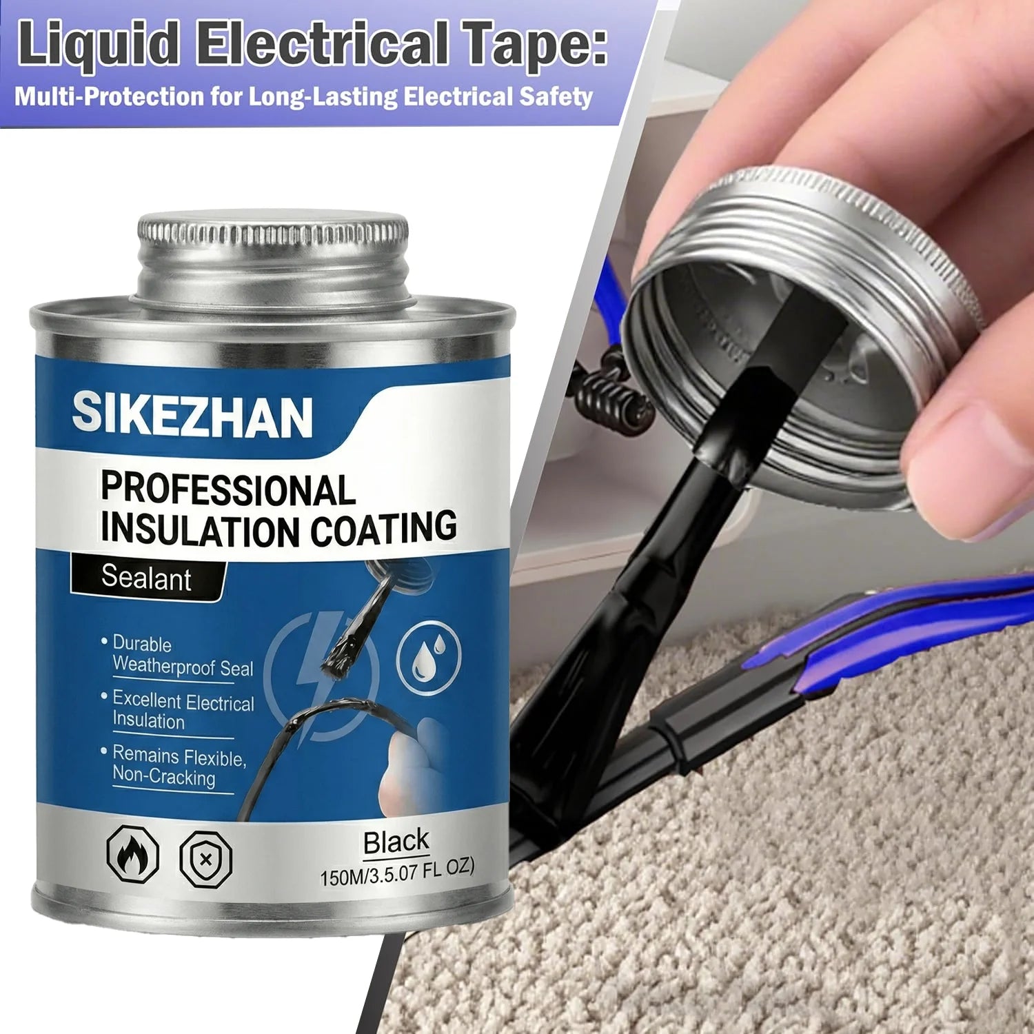 Liquid Electrical Tape Quick-Drying Wire Insulating Glue,Waterproof High-Temp Resistant Rubber for Outdoor Electrical Equipment