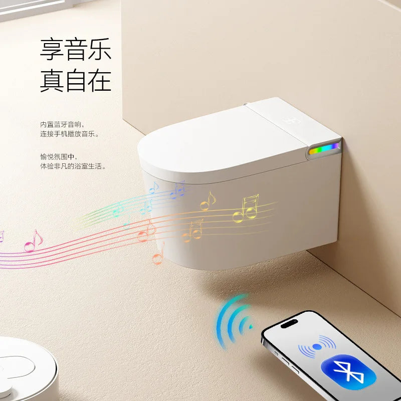 Wall-mounted smart toilet automatic flip modern simple no water pressure limit household bathroom siphon