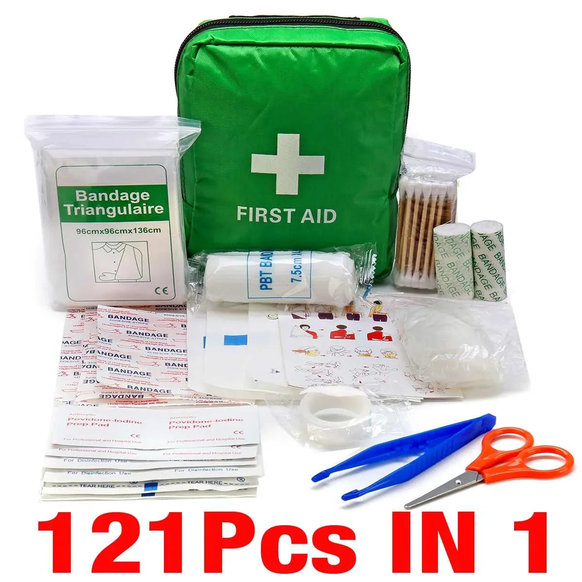 Emergency Medical First Aid Kit Portable 16-300Pcs Survival Set for Outdoor Camping Hiking Travel Handbag