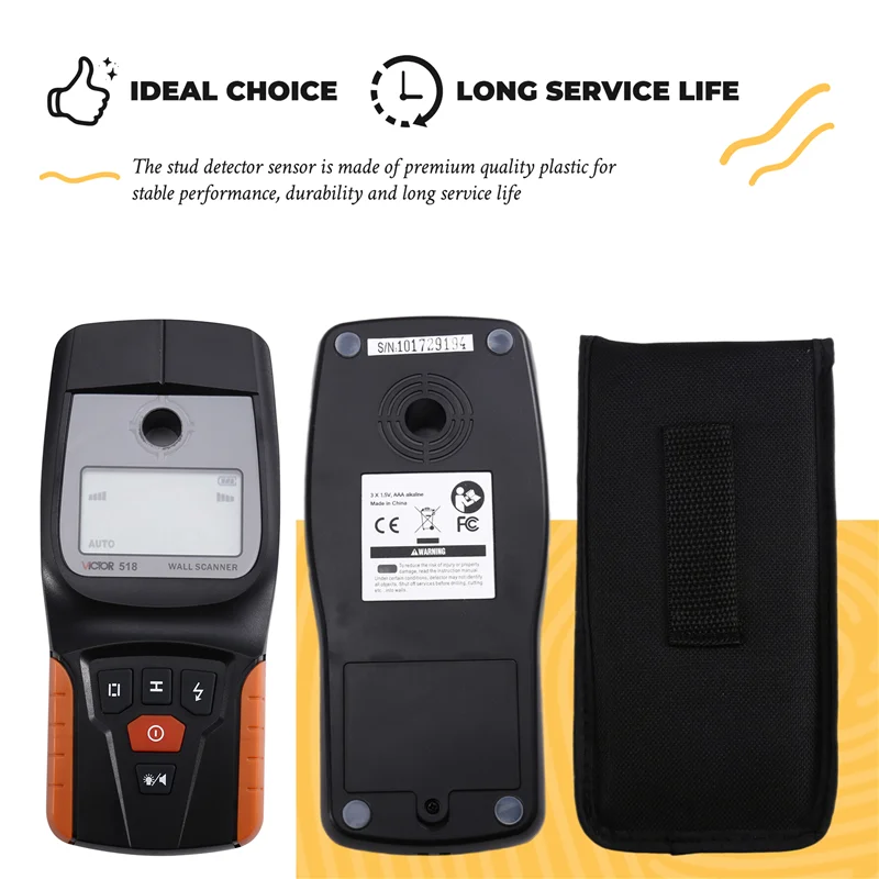 ABKI-VICTOR VC518 Wall Scanner Sensor Wall Wire Detector for Detecting Wood, Cables, Walls for Magnetic Metal Detection