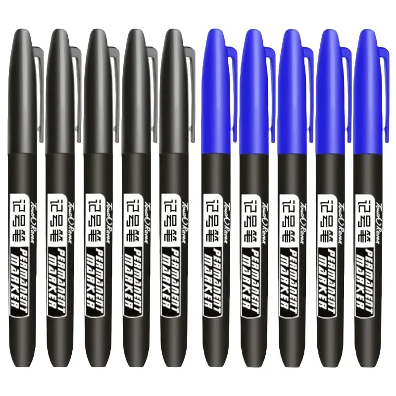 6-20PCs/Set Permanent Marker Pen Fine Point Waterproof Markers Thin Nib Crude Nib Black Blue Red Ink 1.5mm Fine Color Marker Pens