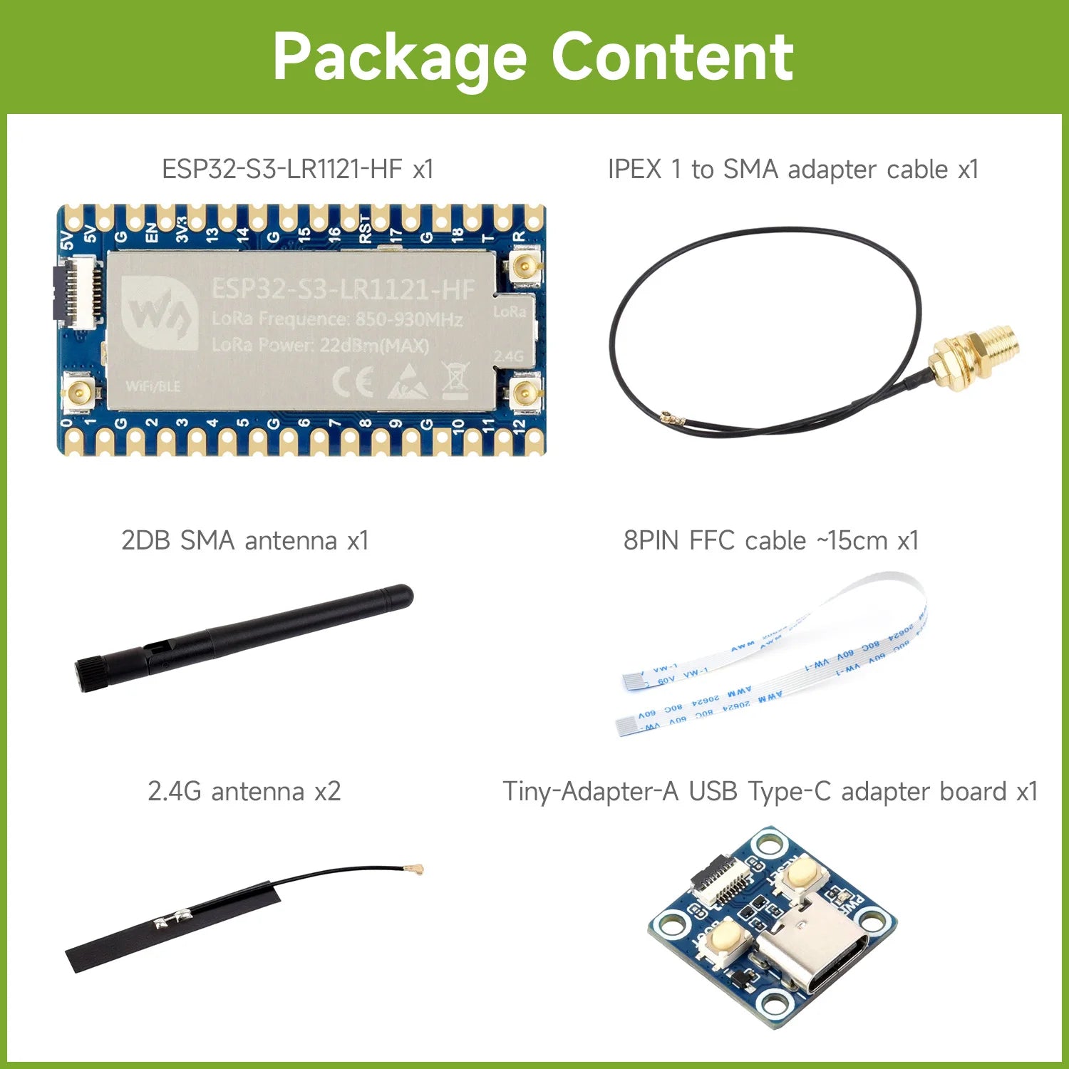 Waveshare ESP32-S3 LoRa Development Board, Integrates LR1121 Third-Generation RF Chip, Supports Sub-GHz/2.4GHz LoRa Wireless